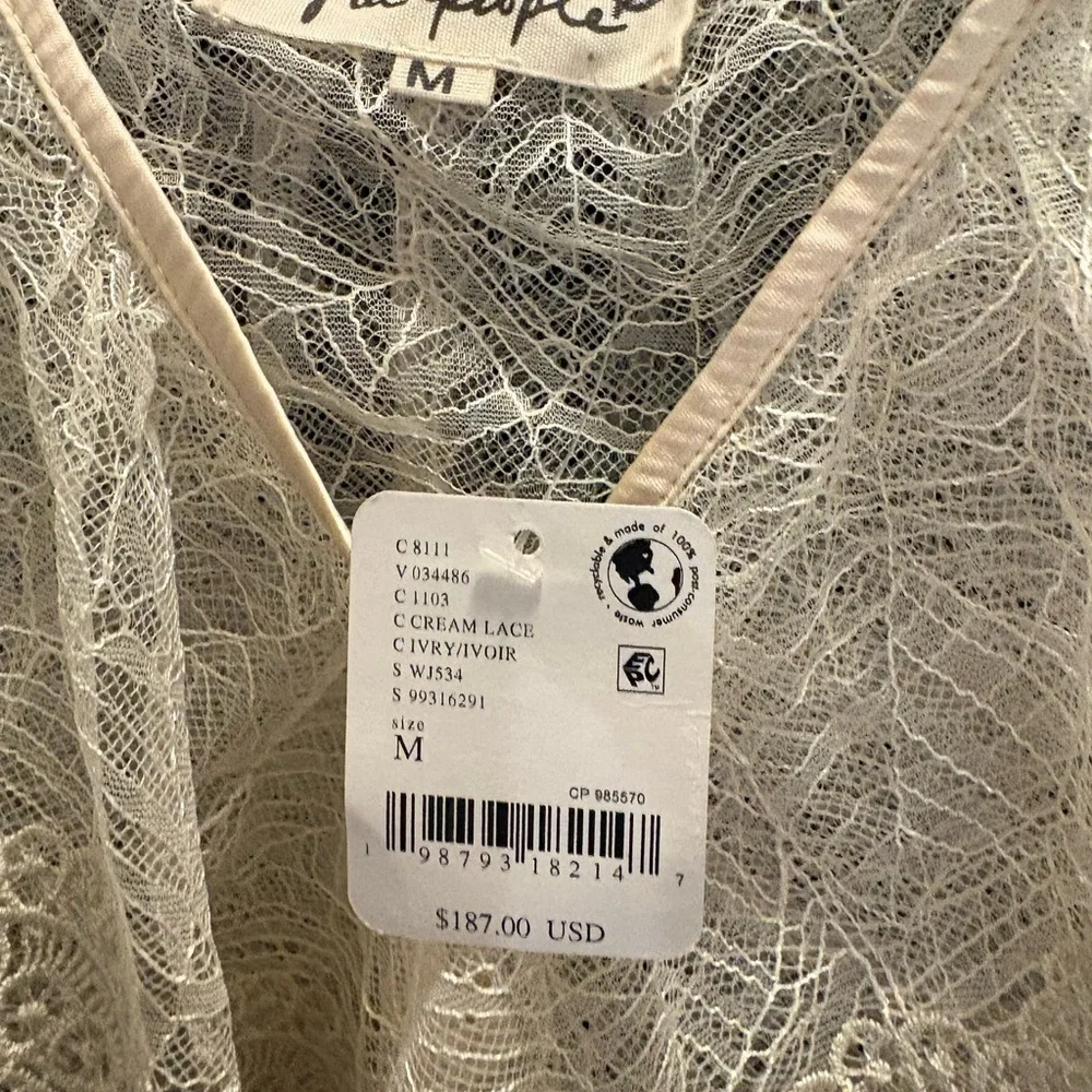 Free People Nigel Preston Victorian Lace Blouse Cream Lace Medium NWT